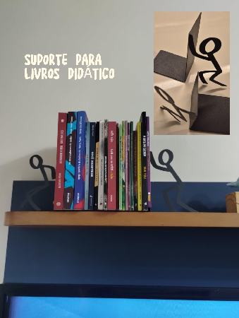 Geguton - Porta-Livros Toni - Organização e Decoração Divertida - Design Moderno e Funcional - Grafite Rugoso  thumbnail