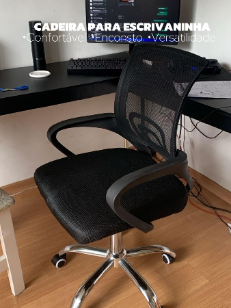 Cadeira Escritorio Ergonomica e Confortável DT3 Vita com revestimento Mesh Spandex™+Tecido Softex™, braço retrátil até 90º, suporta até 120kg e altura thumbnail