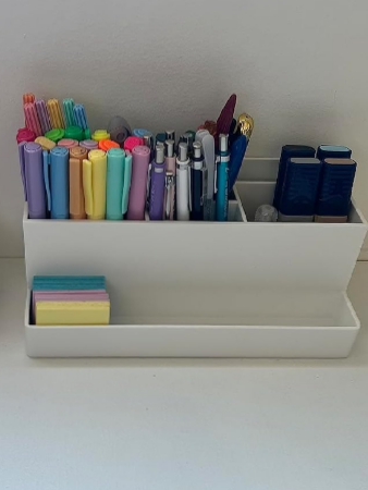 Kit Escritorio Organizador 4 Itens Bandeja Lixeira Porta Lapis Documento Trabalho Empresa Escrivaninha Mesa Home Office Organizaçao  thumbnail