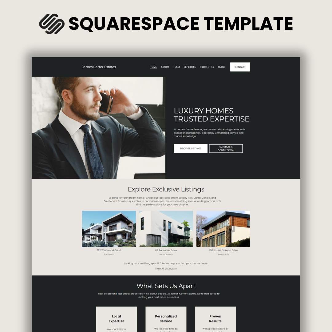 REAL ESTATE Squarespace 7.1 Template thumbnail