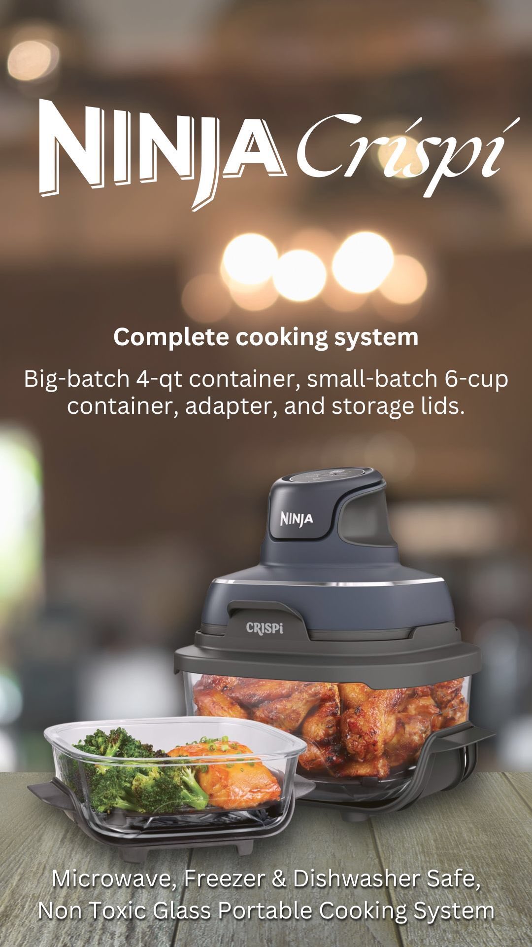 Introducing the Ninja Crispi Air Fryer!

This portable cooking system is perfect for busy lifestyles. Air fry, bake, and