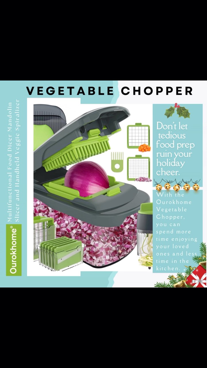 Make this holiday season a breeze with the Ourokhome Vegetable Chopper! 

Tired of spending hours chopping veggies? This