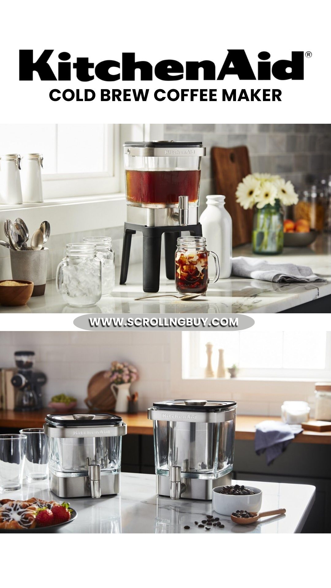Get your daily dose of smooth, rich, cold brew coffee!

The KitchenAid Cold Brew Coffee Maker is the perfect way to enjo