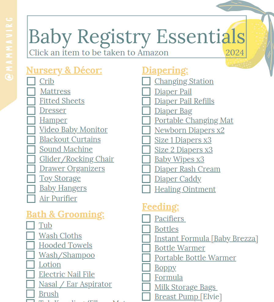 Baby Registry Essentials Checklist & Links thumbnail