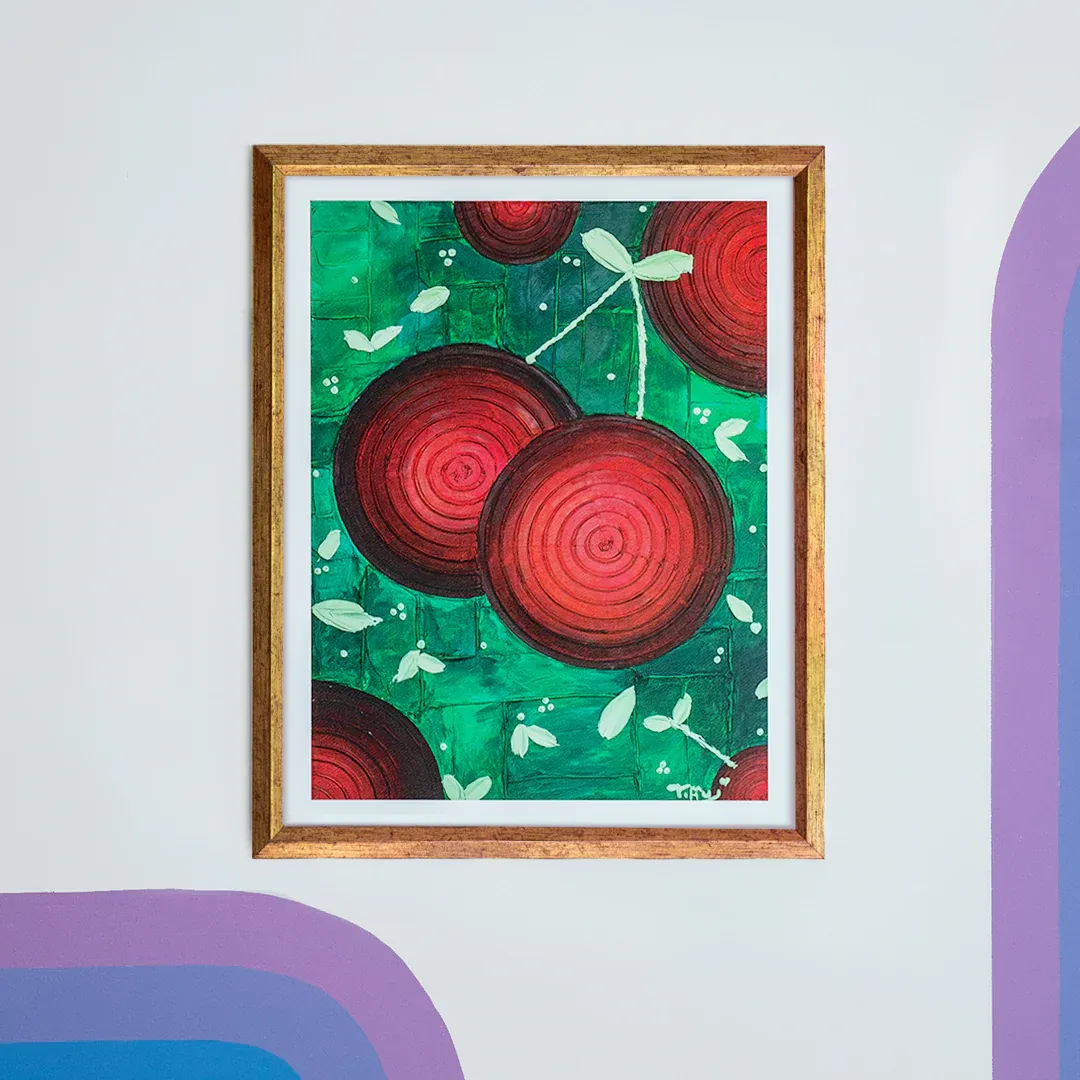 Cherry Baby Texture Art Print thumbnail