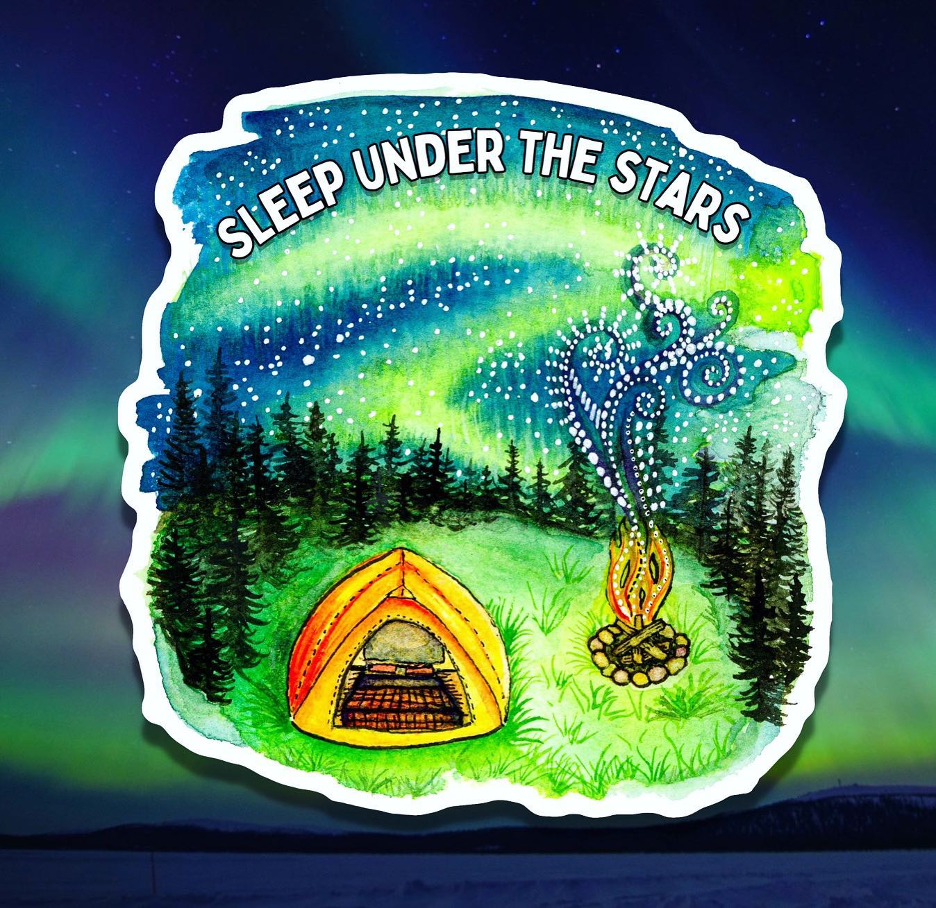 Sleep Under the Stars 🌌🏕️ 
.
.
.
.
.
.
#campingdecal #campingsticker #decal #sleepunderthestars #wisconsinart #wisconsin