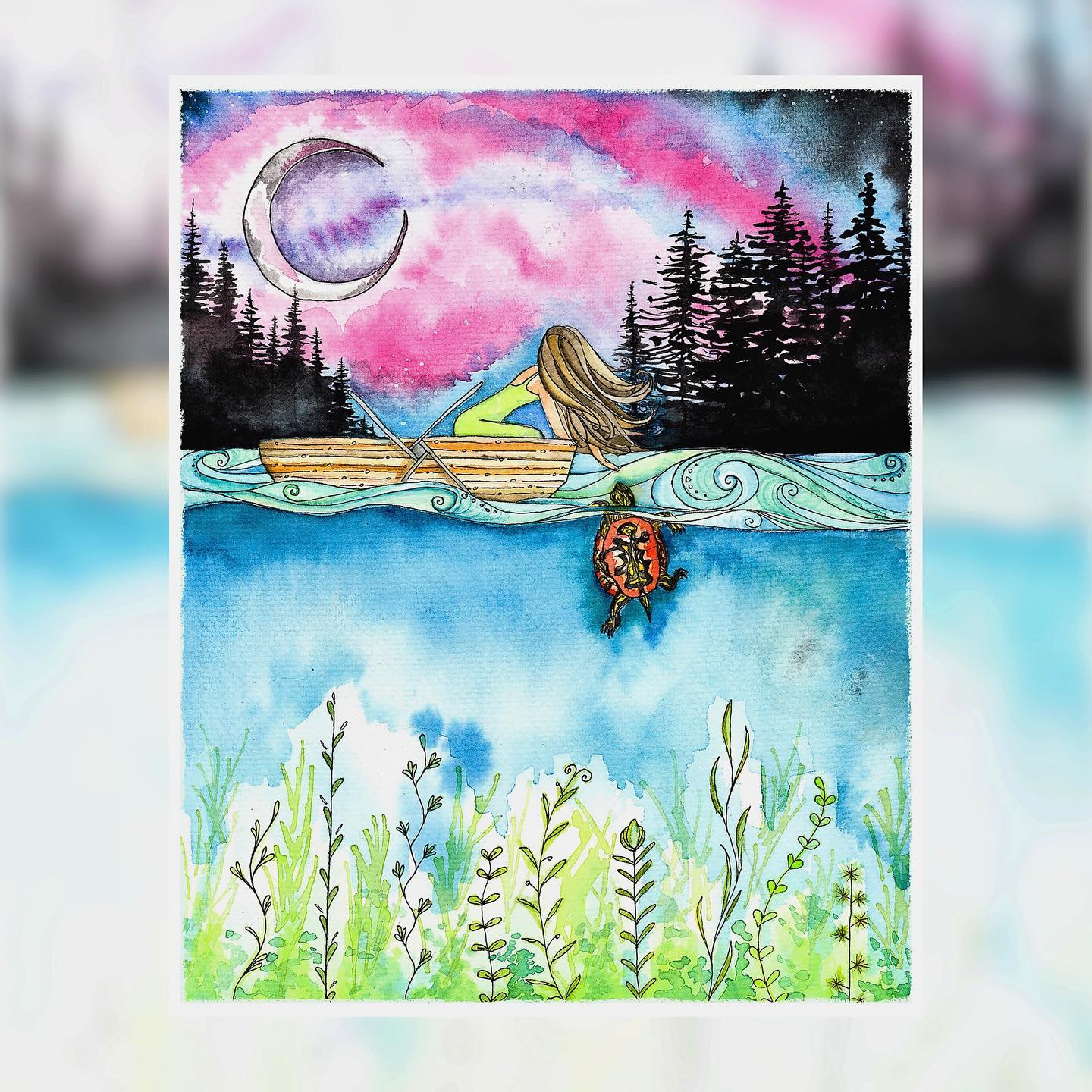 Petting Painted Turtles [8x10]
.
.
My art inspiration has stemmed from my childhood. A paddle boat handmade by my father