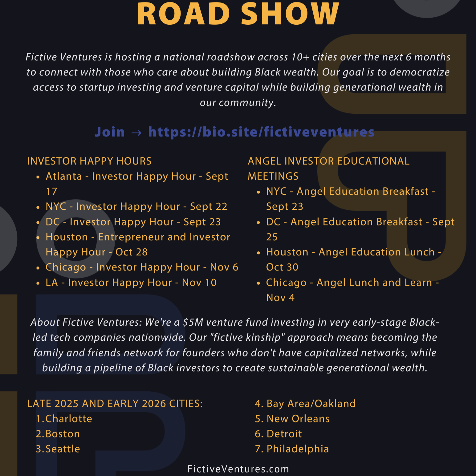 Fictive Ventures Roadshow Events thumbnail