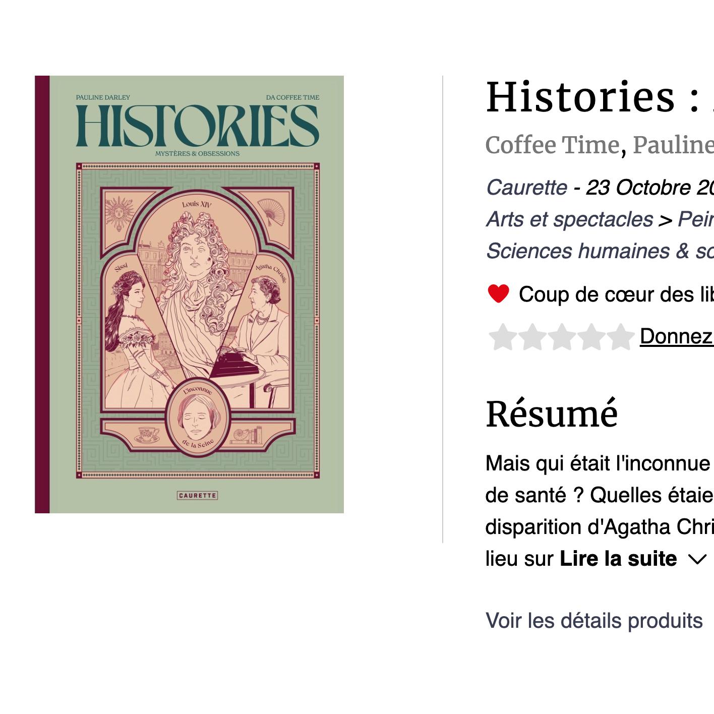 Acheter BD Histories en Librairie thumbnail