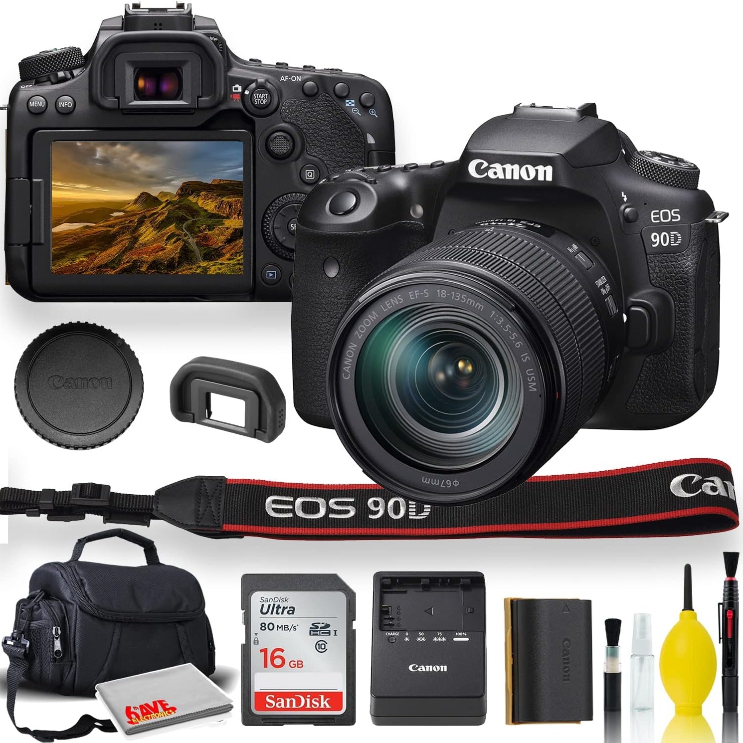 Canon EOS 90D DSLR Camera with 18-135mm Lens thumbnail