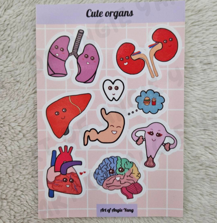 Cute Organs Sticker  Sheet thumbnail