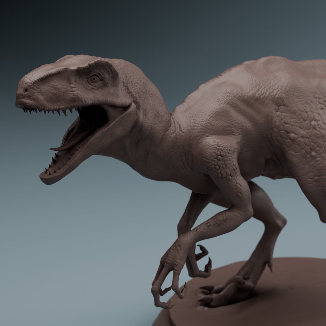 3D STL Printable model of Velociraptor thumbnail