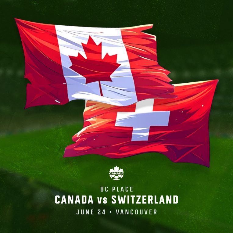 CANADA VS. SWITZERLAND •&nbsp;2 PASSES • BC PLACE • JUNE 24TH  thumbnail