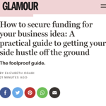 My Glamour article on funding your side hustle thumbnail