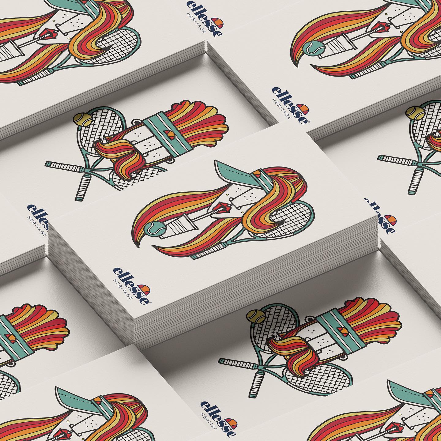 Some ‘tennis star’ characters I did for ellesse a while ago inspired by their advertising posters of tennis players in t