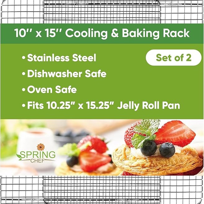 10"x15" Stainless Steel Cooking Racks 2pk thumbnail
