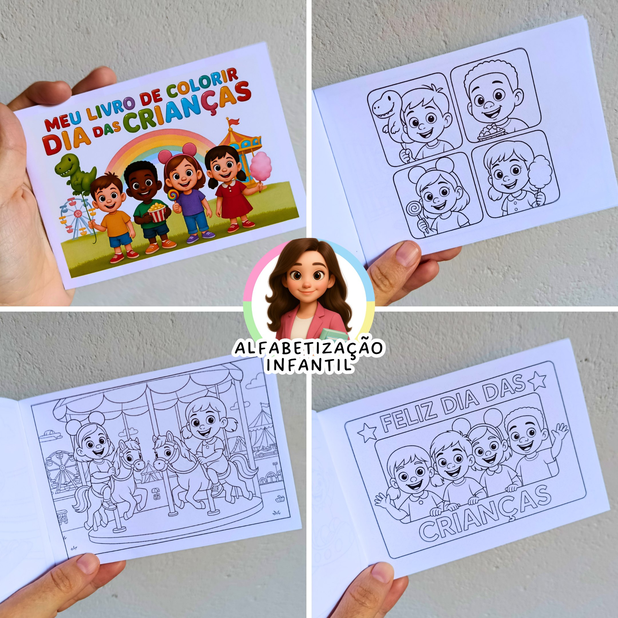 Livro de Colorir Dia das Crianças - Parque de Diversões 🎠 thumbnail