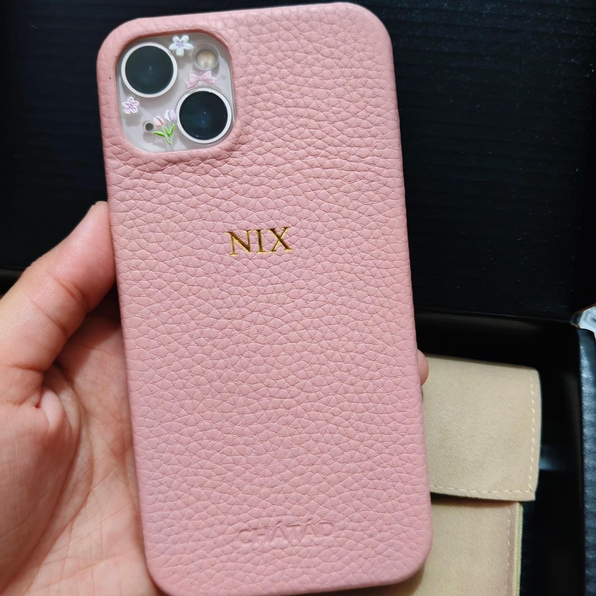 IPHONE LEATHER CASE 🩷 thumbnail