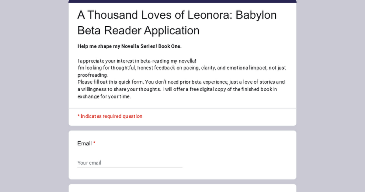 A Thousand Loves of Leonora: Babylon ARC Reader Application thumbnail