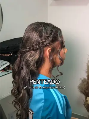 tentando gravar essa parte do meu trabalho ✨🩵 #penteado #penteadosfaceis #penteadosimples 