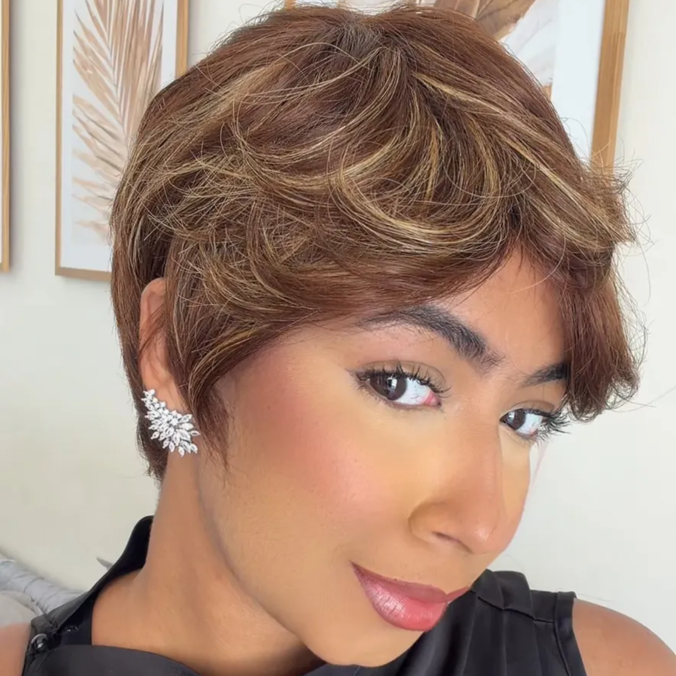 Wig Liss Morena Iluminada Cabelo Humano thumbnail