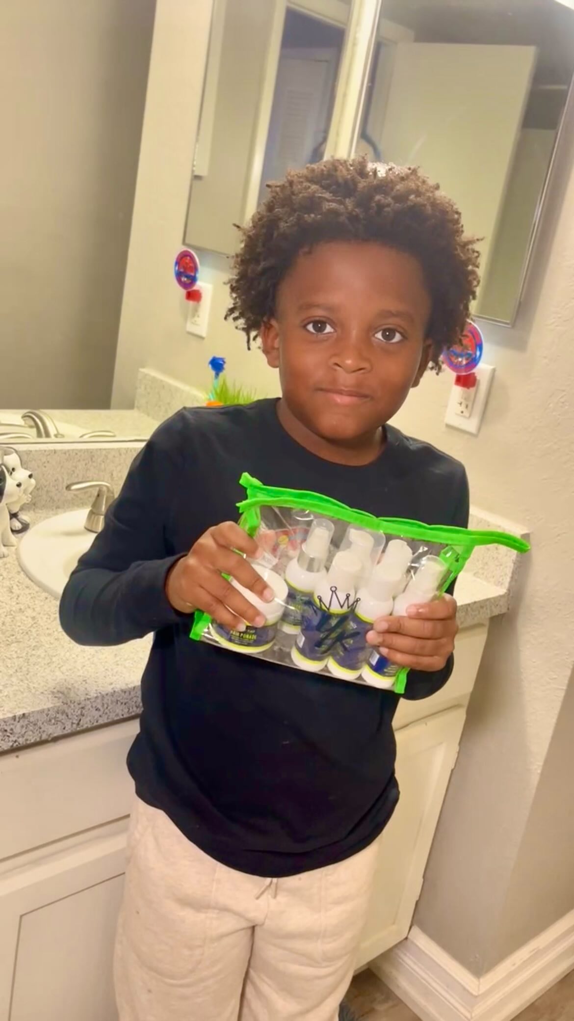 From our Young King to yours 💚💙🖤 

We love representation! So glad that our Young Black Kings have a haircare line cater