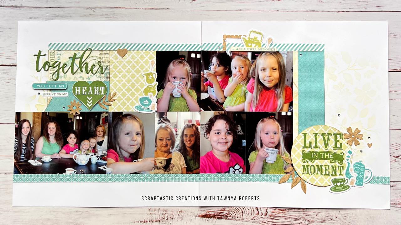 Do you have lots of photos to scrapbook? I really love how easy this layout was to put together using the Skylark paper 