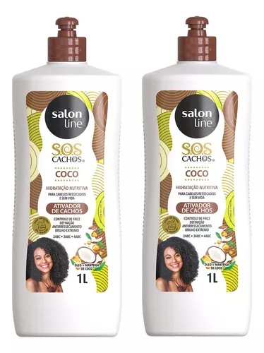 Kit 2 Ativador De Cachos Coco 1 Litro Salon Line thumbnail