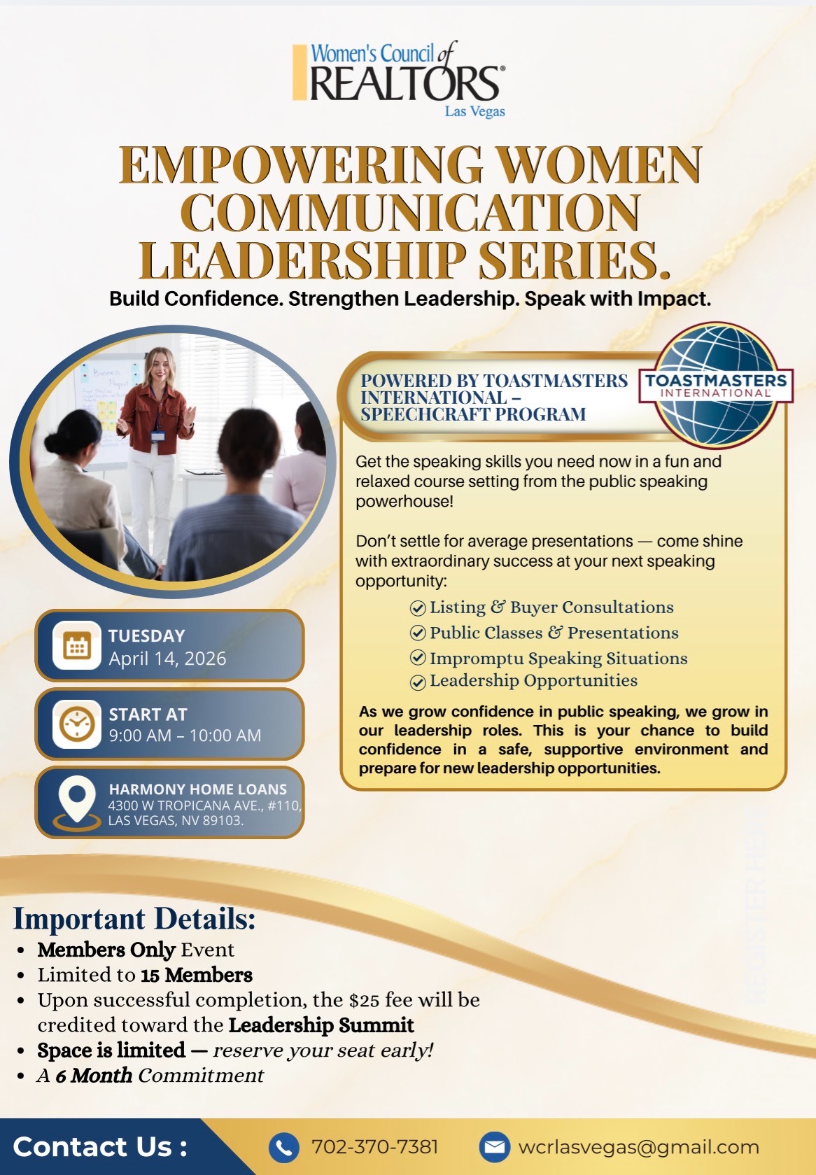 April 14h | Toastmasters Series- Communication & Leadership Development - Last Chance to Join thumbnail