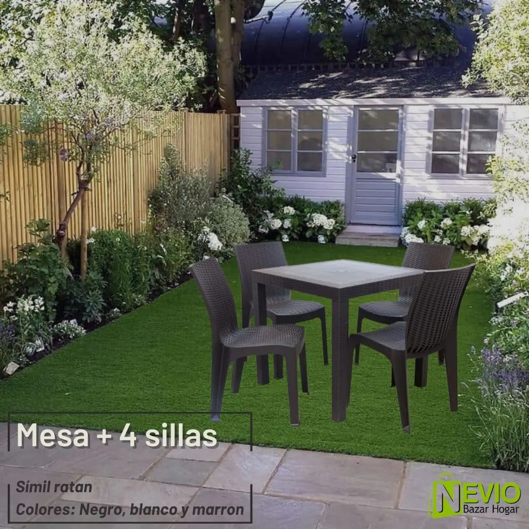 ‼️ OFERTA ‼️

🍃IDEAL PARA EL JARDÍN 🍃
• Mesa + cuatro sillas símil ratan $61.900
• Colores: Negro, blanco y marrón

→Enc