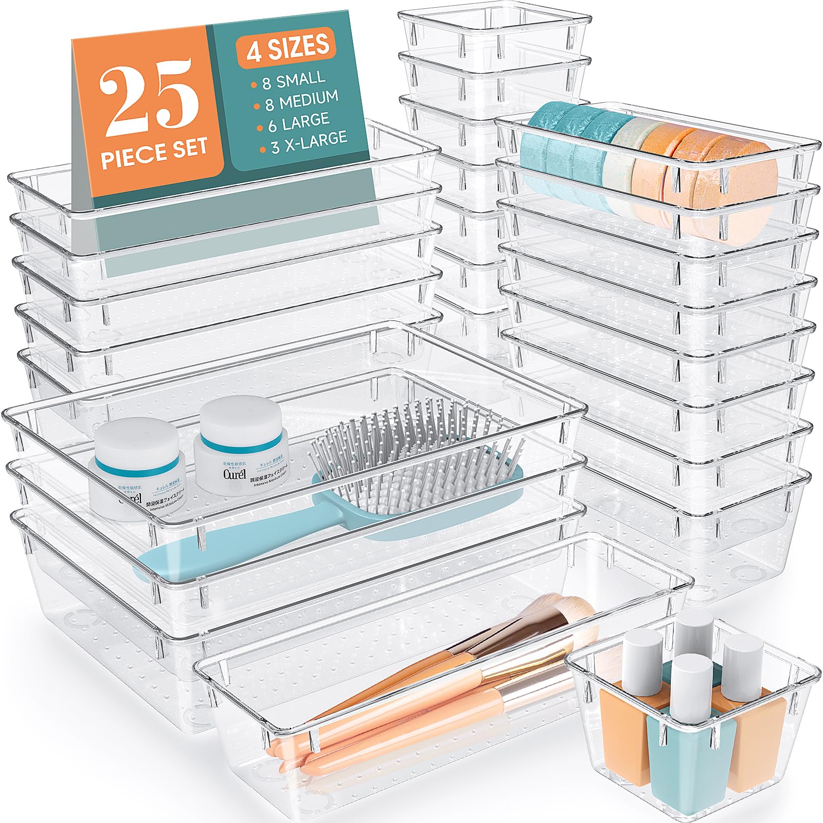 25 PCS Plastic Drawer Organizer thumbnail