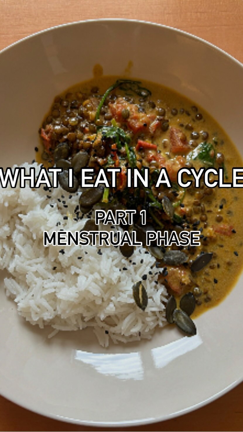 What I Eat in a Cycle - Part 1 - Menstrual Phase

The menstrual phase starts with your first day of bleeding 🩸 and usual