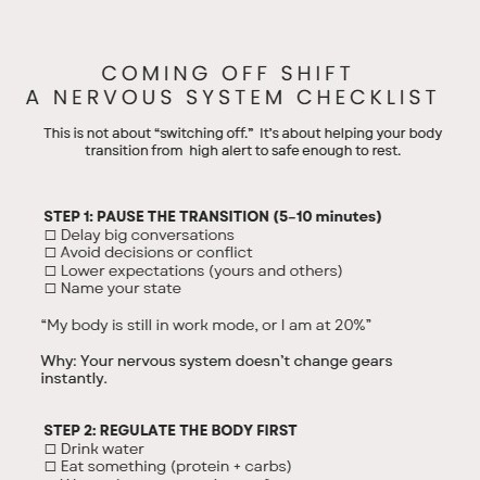 Coming Off Shift - A Reset Checklist thumbnail
