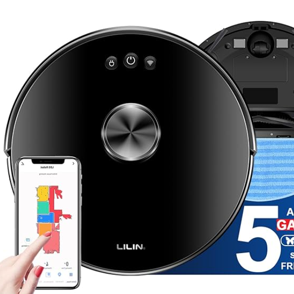Robô Aspirador de Pó XR500 LILIN Dual Voltage, Armazena Vários Mapas, Navegação LiDAR, 110/220V Bivolt, Pacote de Idiomas Ajustável, Conexão WiFi, Adequado para Chupar Cabelos e Pisos Duros, Do Brasil | Amazon.com.br thumbnail