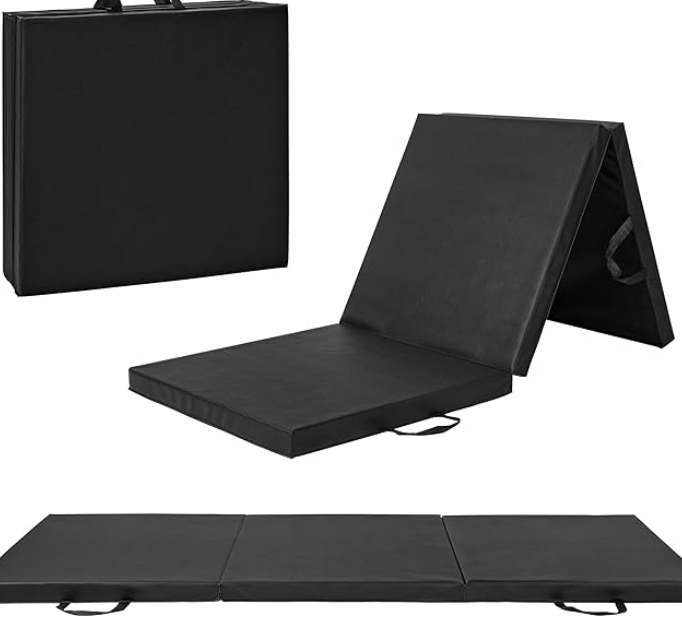 Amazon.com : CAP Barbell Folding Exercise Mat – Durable, Anti-Tear, Thick Padding for Fitness, Aerobics, Gymnastics & Home Workouts. 72"L x 24"W x 2"Thick. BLACK : Sports & Outdoors thumbnail