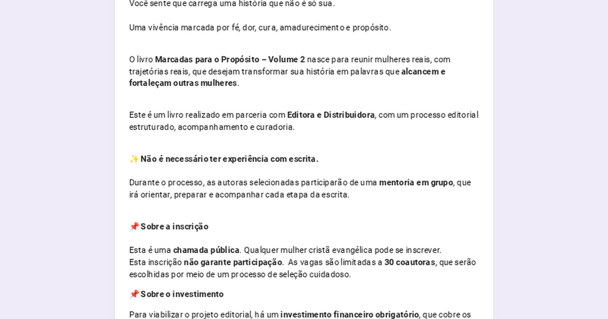 Seleção de Escritoras — Marcadas para o Propósito | Volume 2 thumbnail