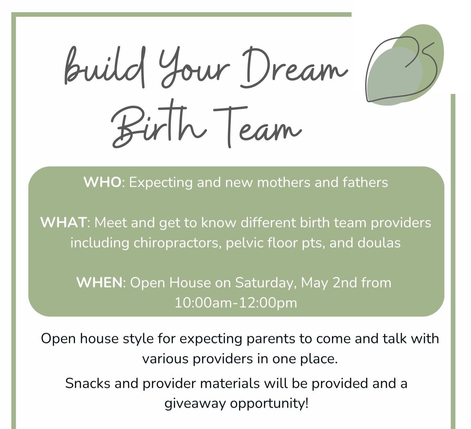 Register for Build Your Dream Birth Team Event thumbnail