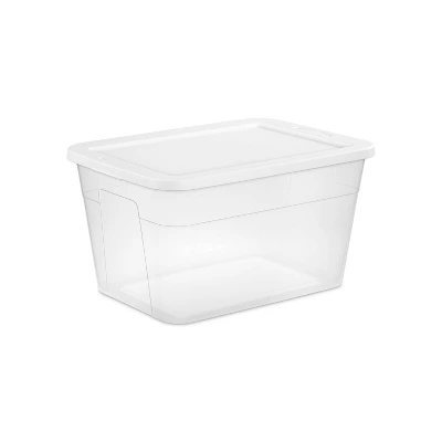 TOY DRIVE BINS @ TARGET > 56qt Clear Storage Box with Lid White thumbnail