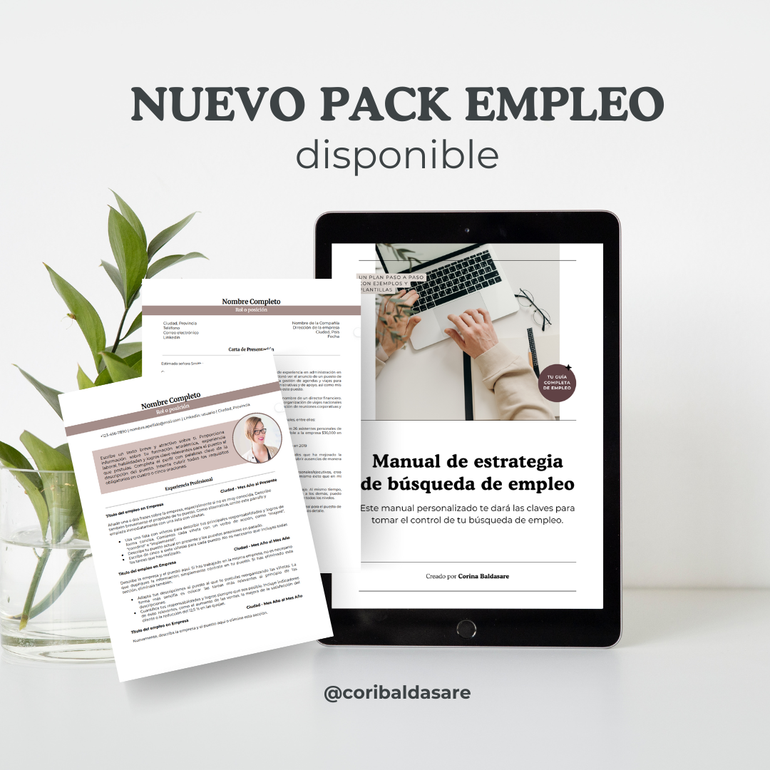 Manual de Estrategia de Búsqueda de Empleo + Plantilla CV con y sin foto + Carta de presentación thumbnail