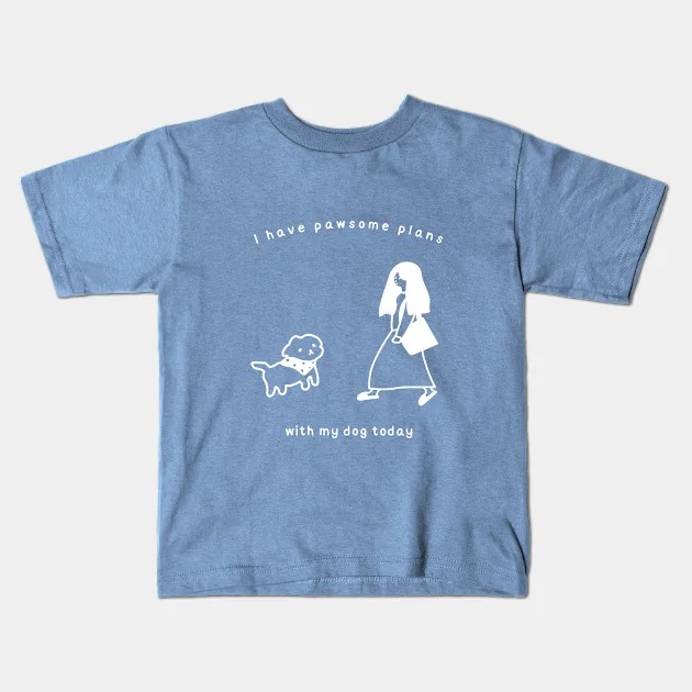 I have pawsome plans with my dog today - Kids T-Shirt thumbnail