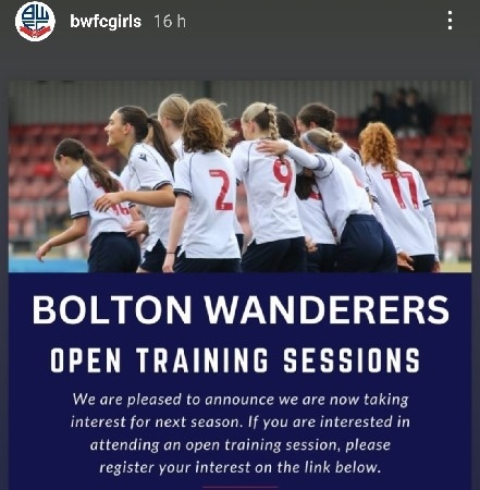 Bolton Wanderers Open sessions thumbnail