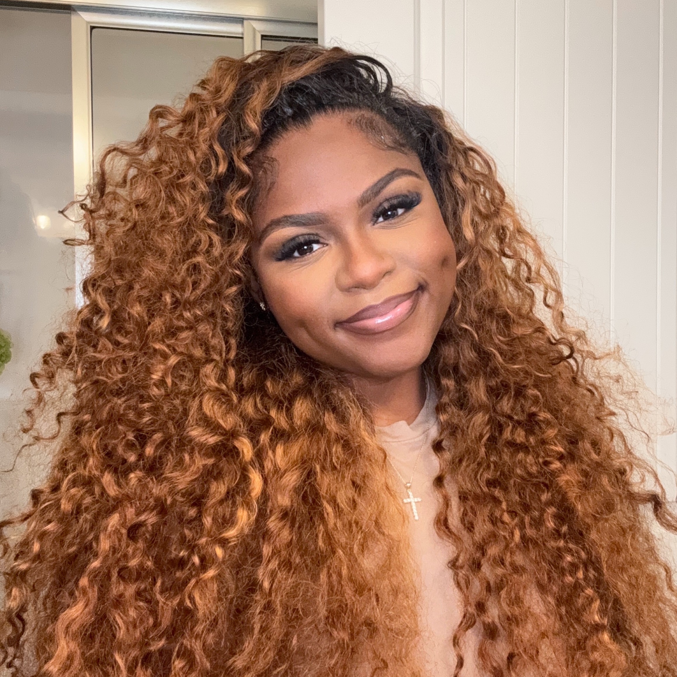 3 IN 1 Blonde Water Wave Half Wig with Black Roots Glueless & Beginner Friendly- CurlyMe Hair thumbnail