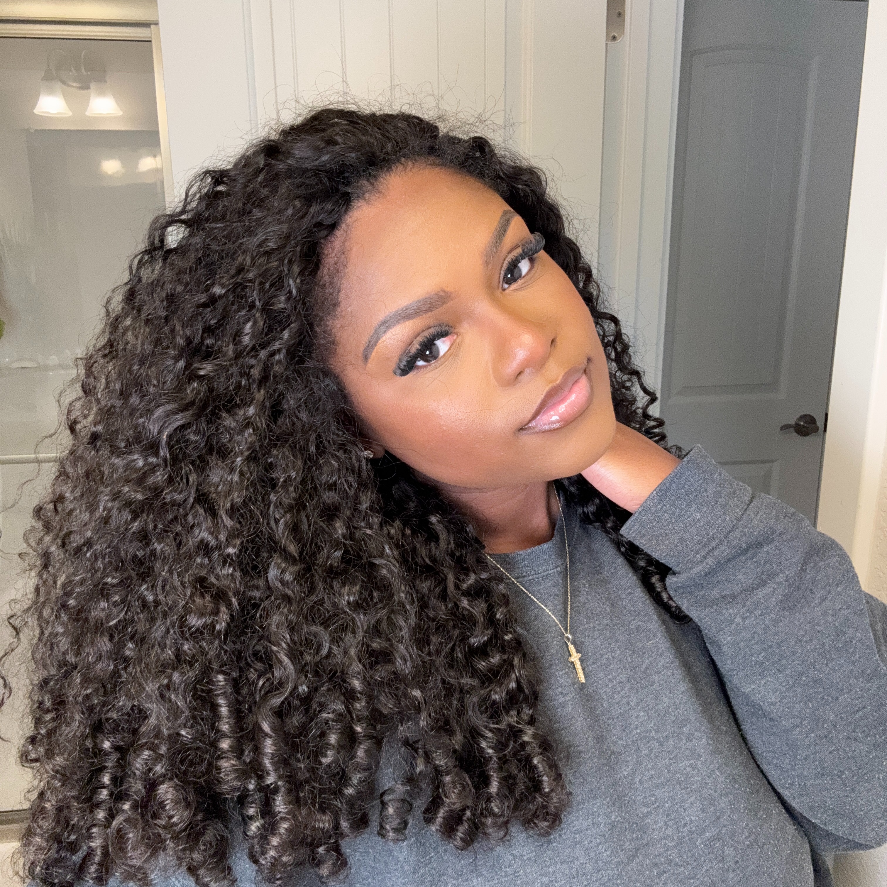 3 IN 1 Half Wig Burmese Curly Glueless Install Wig With Adjustable Drawstring- CurlyMe Hair thumbnail