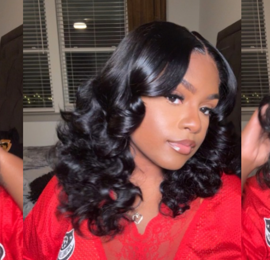 Jessie’s Wig- Glueless Pull Go Face Framing Full Bouncy Wavy Human Hair Curtain Bangs Pre Cut Lace thumbnail