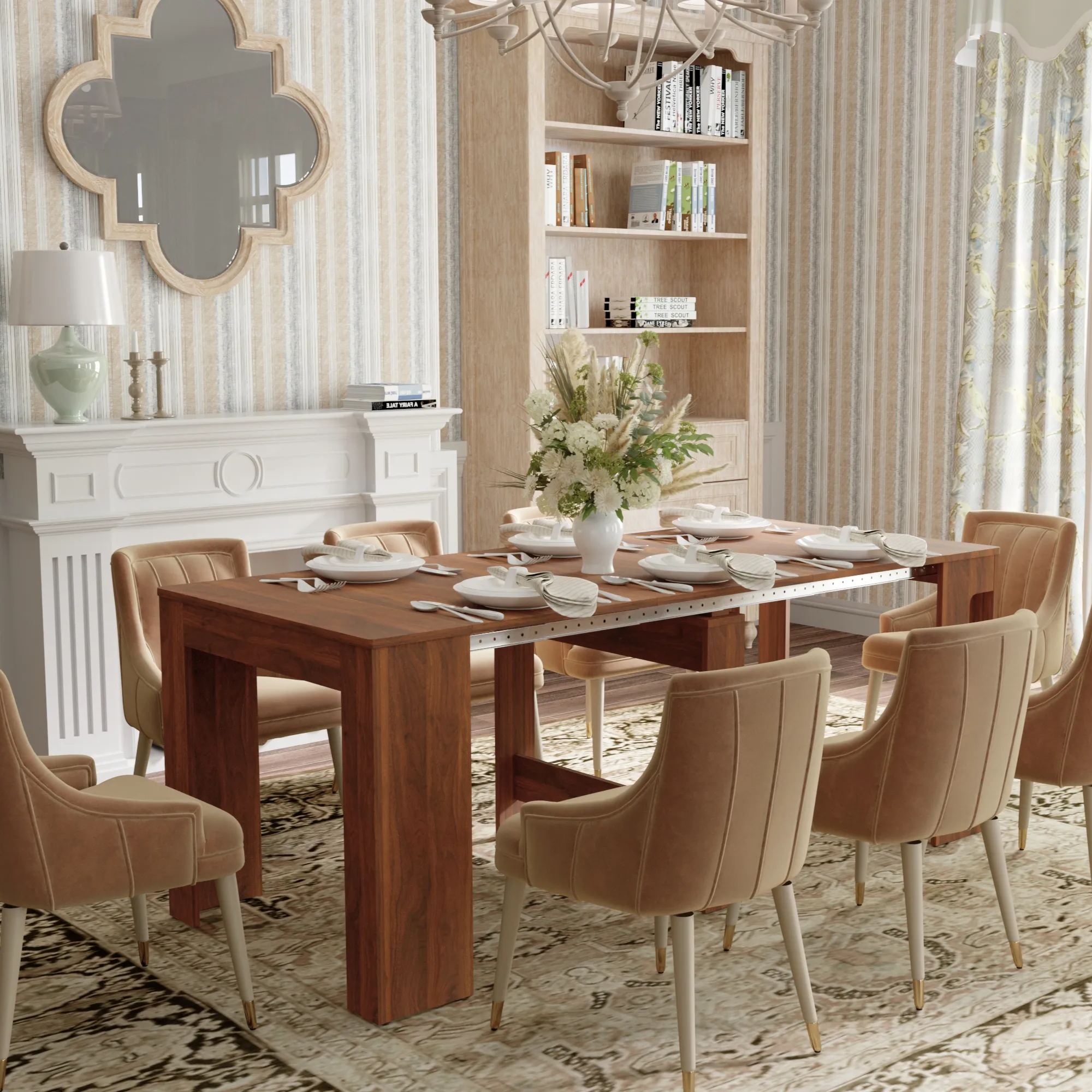 Code is :SA39 Space-Saving Extendable Console to Dining Table Seats -8 | Transforms  thumbnail