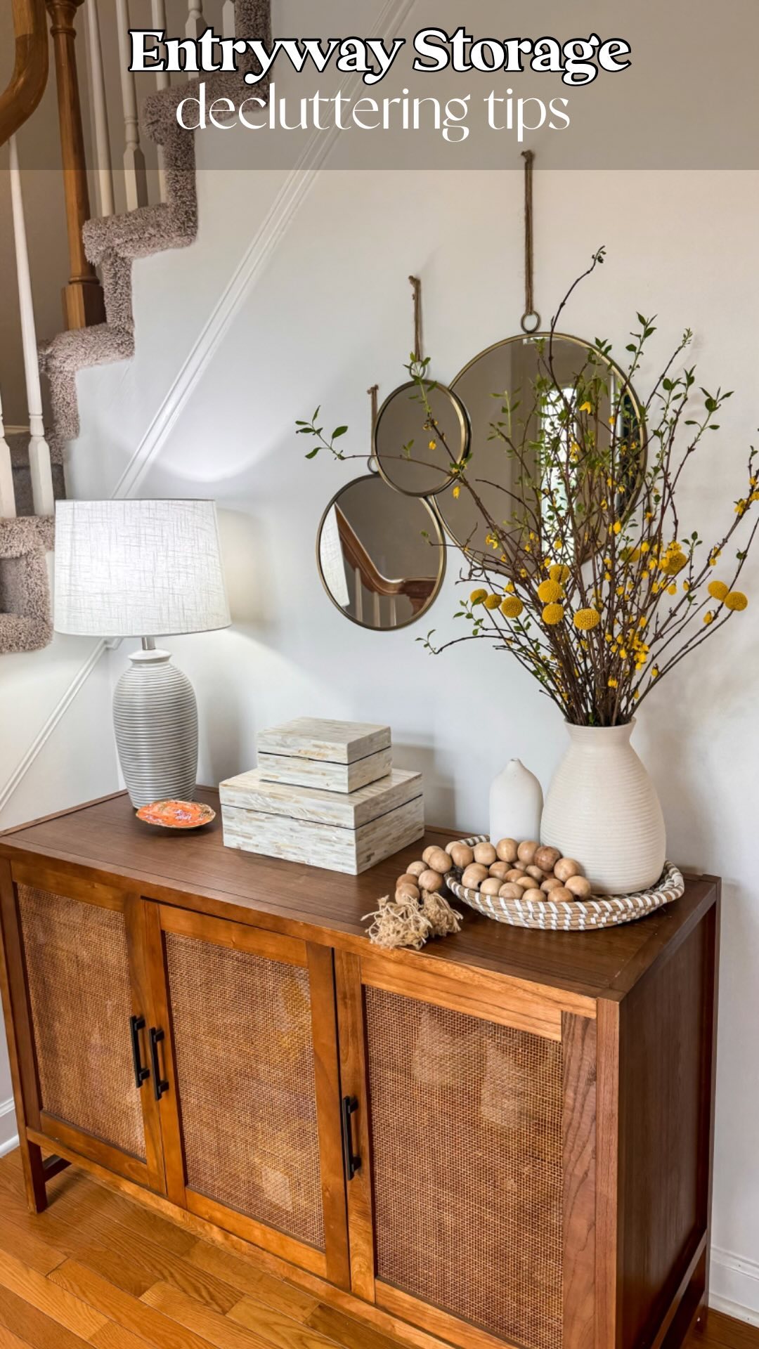 More tips ⬇️ Comment “links” for the storage boxes + overall entryway decor! 🧺🧺 Everything here is from @kohls 👏🏼👏🏼 we h