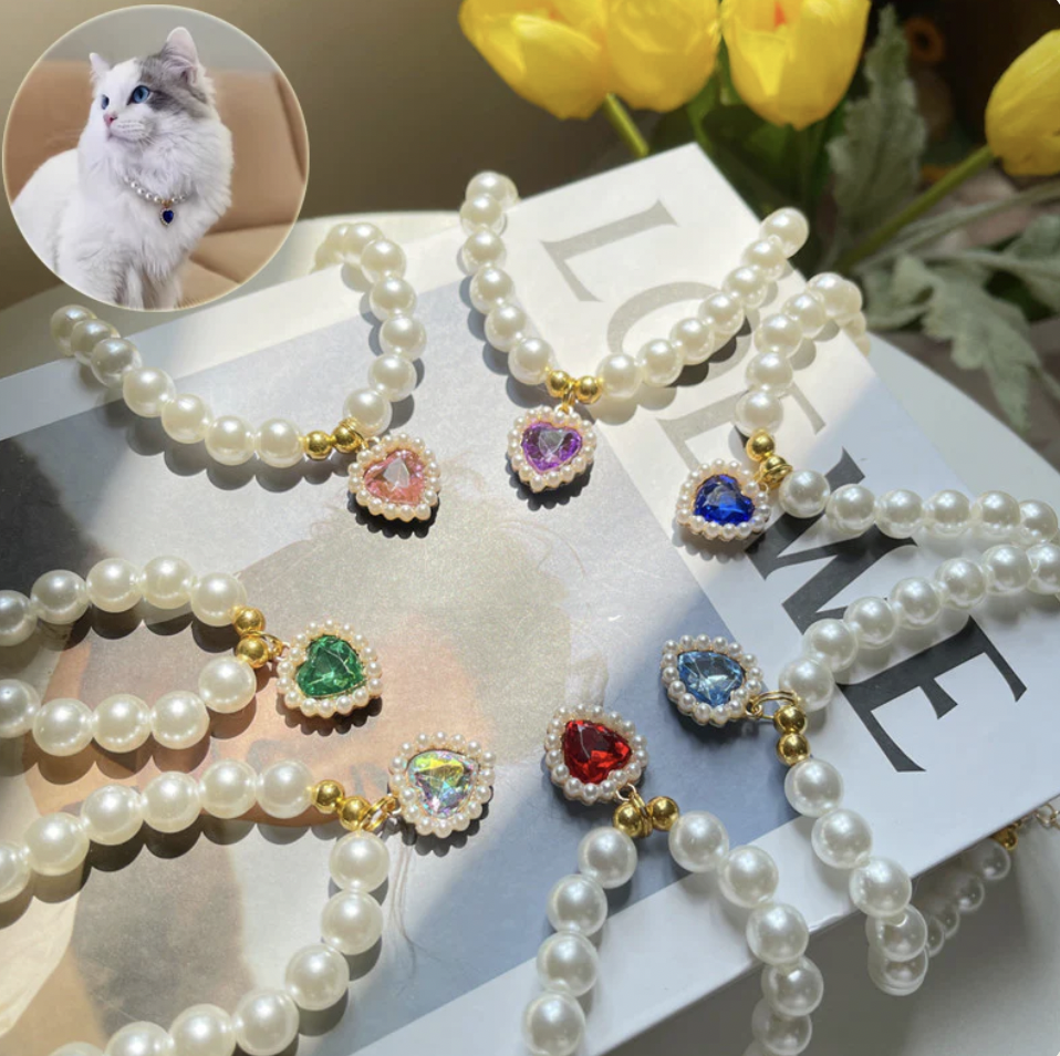 Heart Jewel Pearl Necklace thumbnail