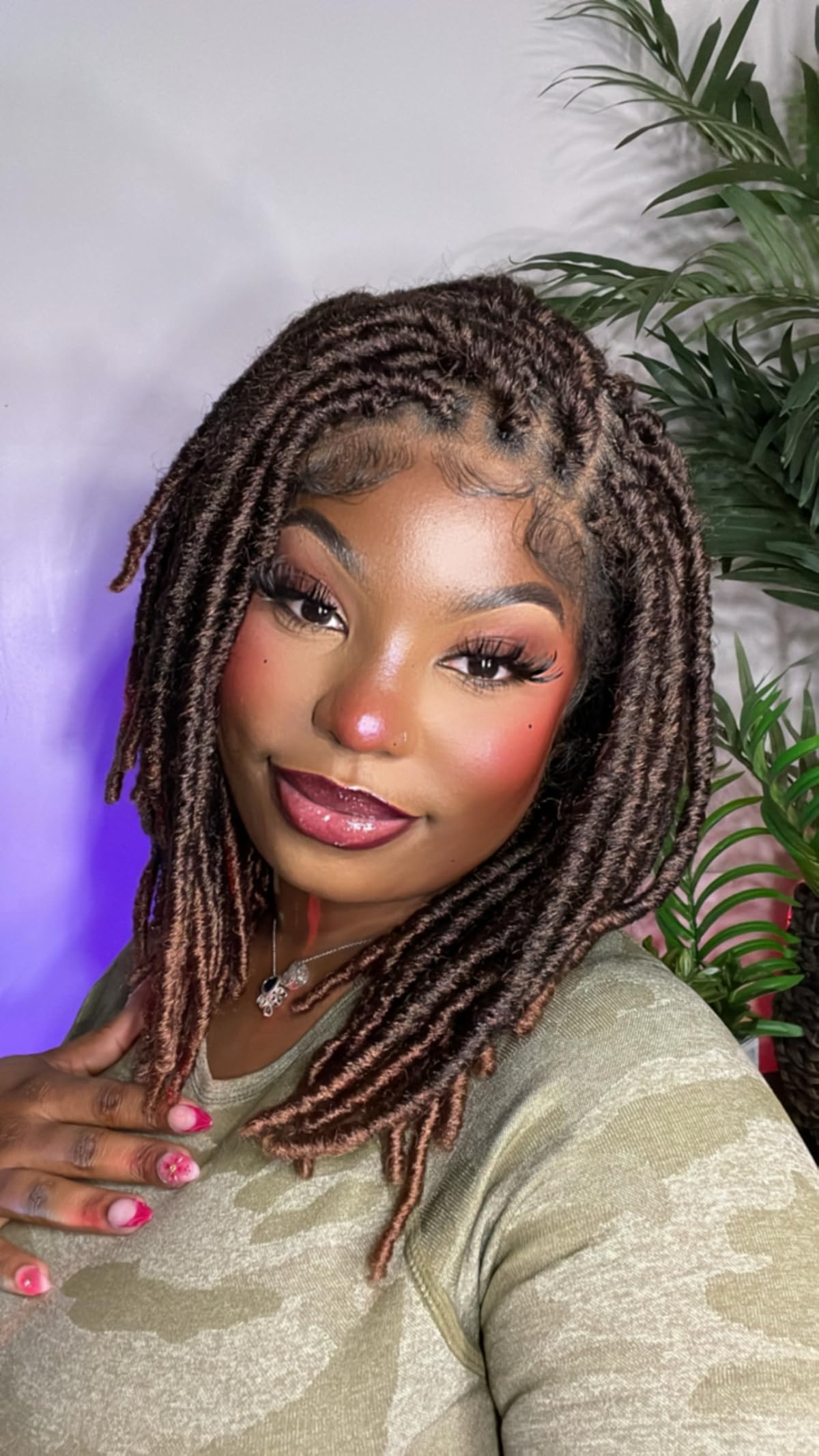 Ombré brown faux loc wig  thumbnail