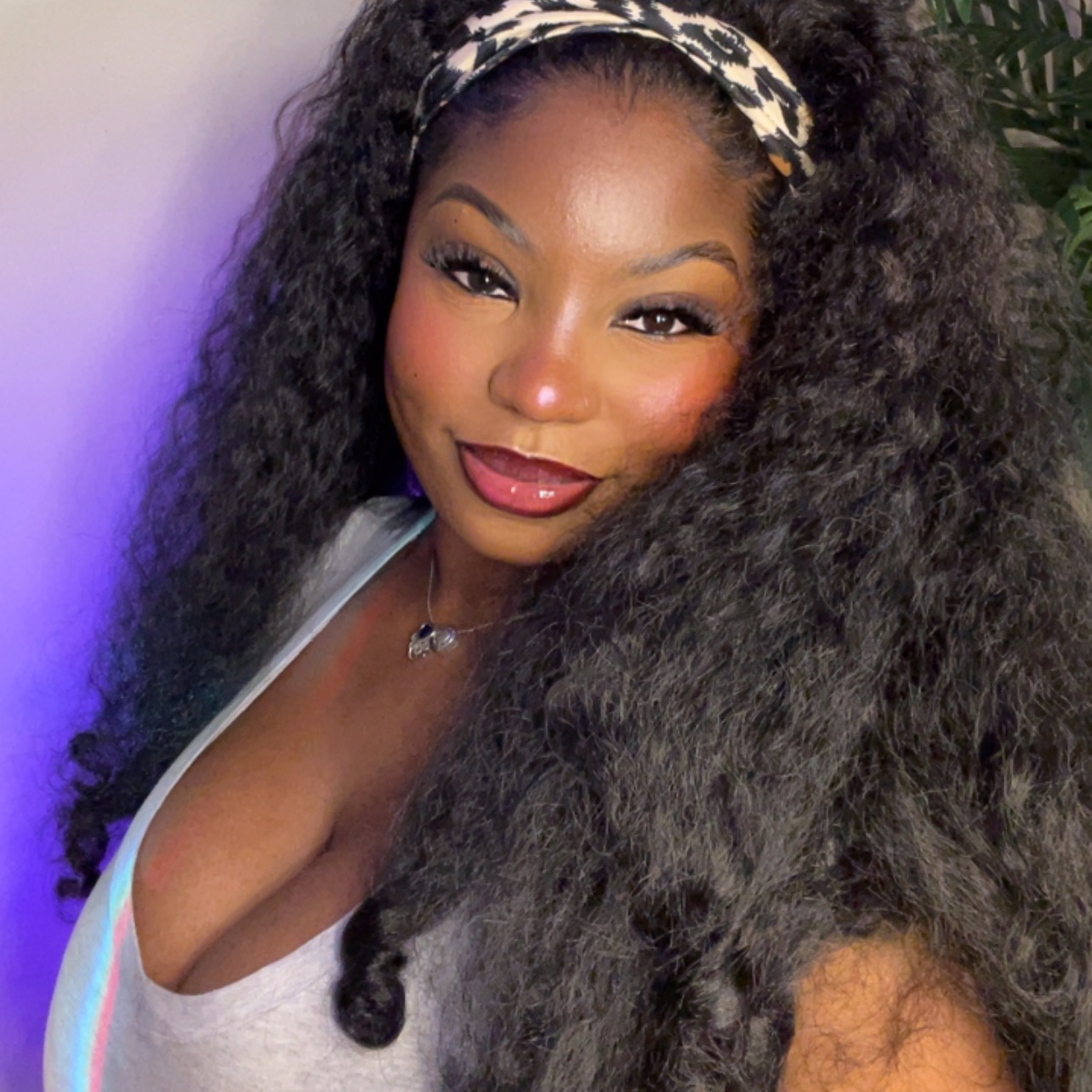 Natural Kinky headband wig with curly ends  thumbnail