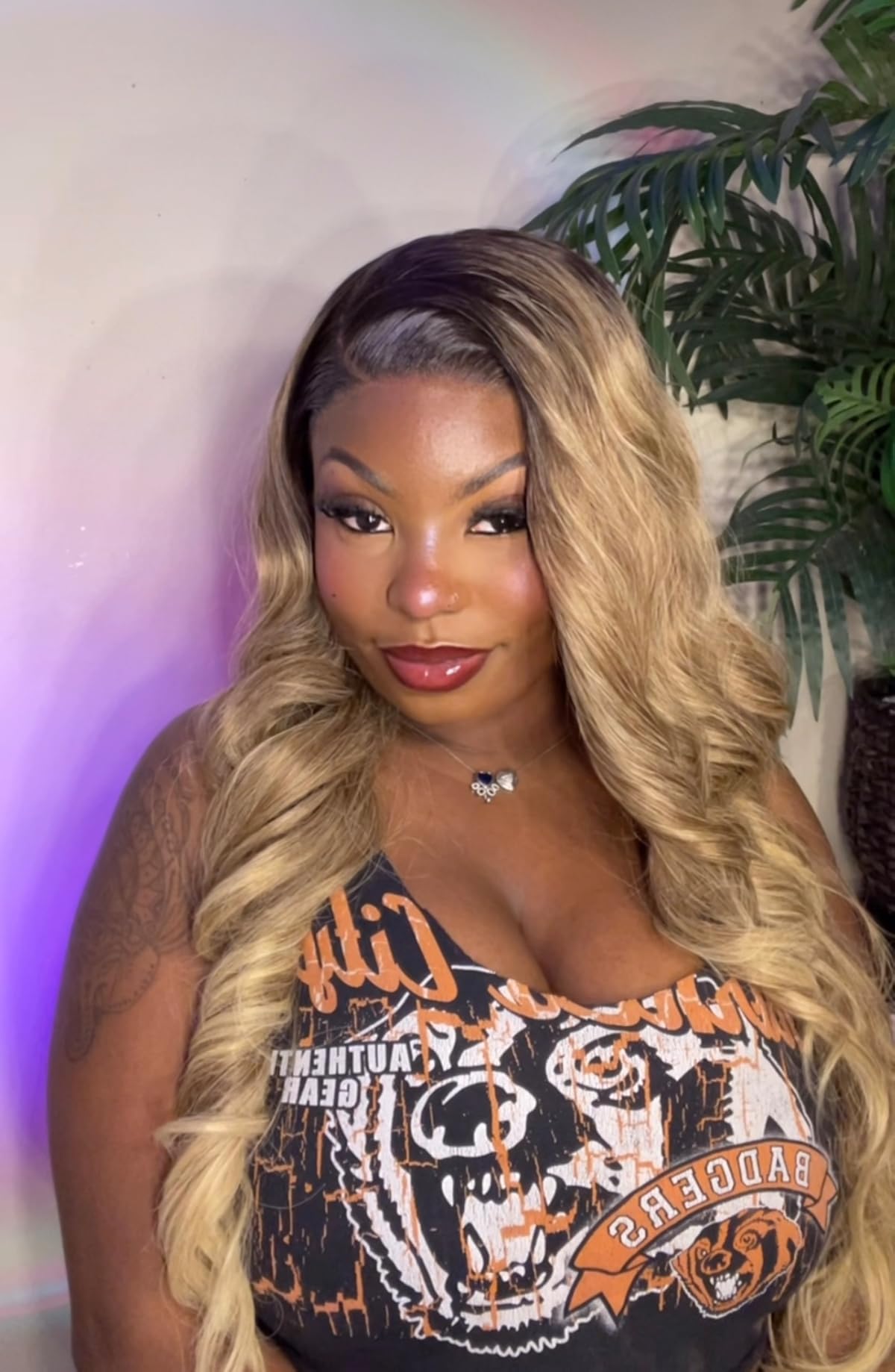 Mixed blonde ombré synthetic wig  thumbnail